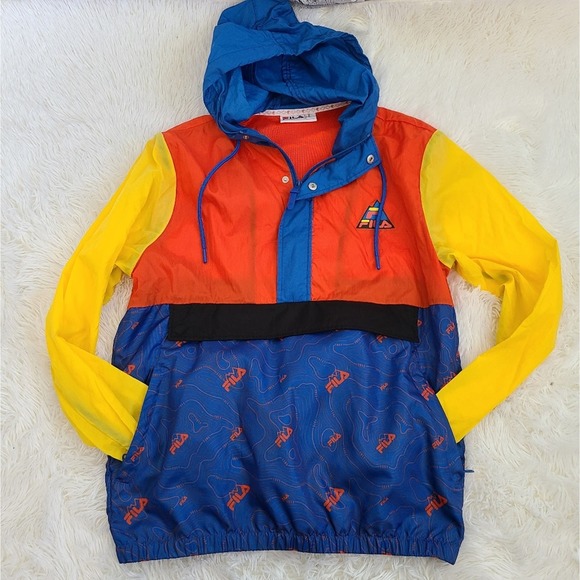 Fila Men's Terrain Anorak Colorblock Retro Windbreaker Hoodie SZ M - Picture 13 of 13